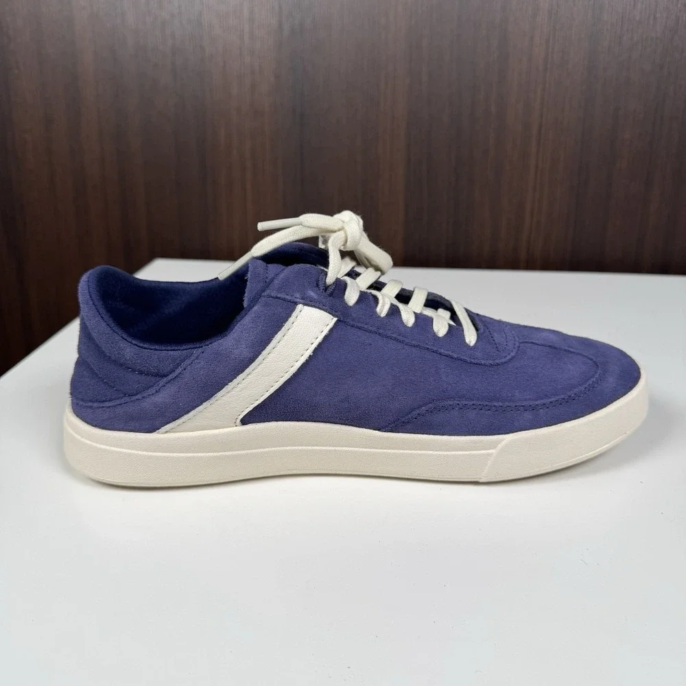 OluKai Ha'upu Women's Shoes 9 Blue / Off White Suede 20493-5418 TRIED ON w/ Box